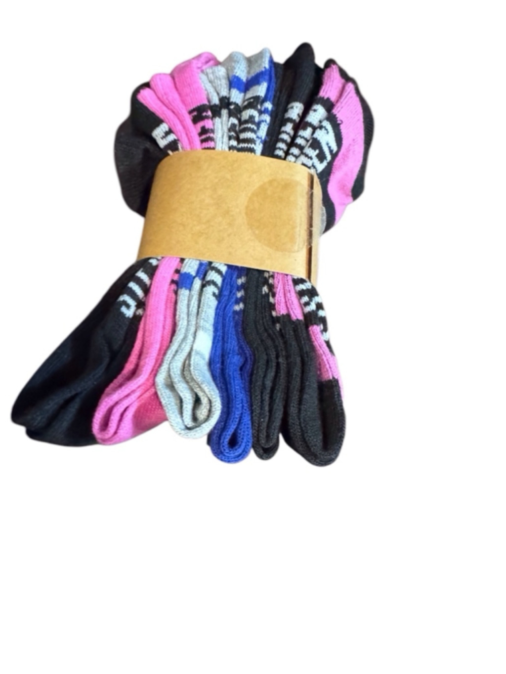 Women's Steve Madden crew Socks One Size Black Pink 6 pairs